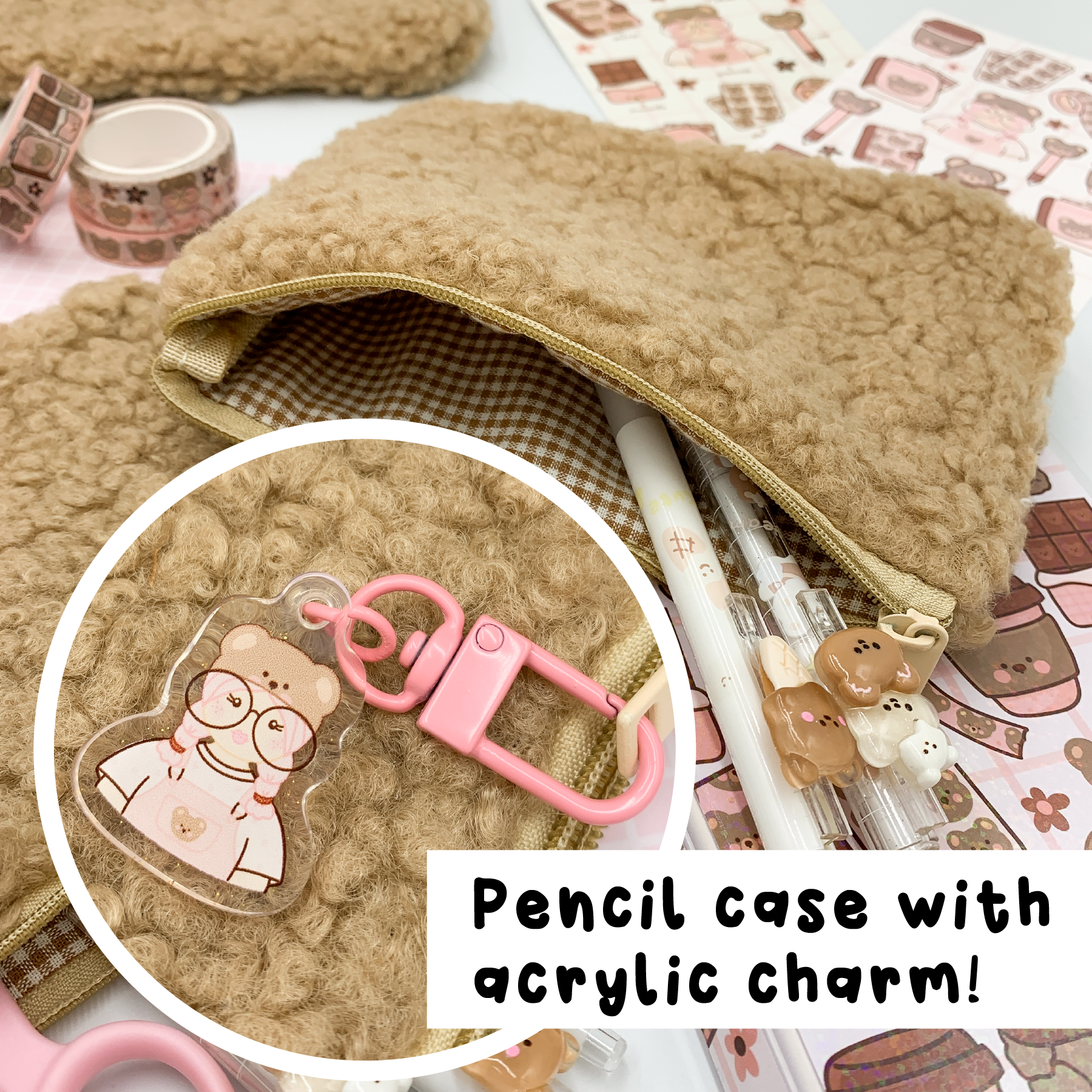 TEDDY PENCIL CASE WITH CHARM | The "Bear" Necessities